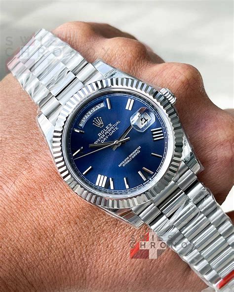 rolex day-date blue dial price|Rolex Day-Date 40 228239.